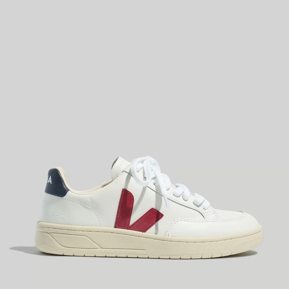Veja Red White and Blue Vegan Leather Sneakers